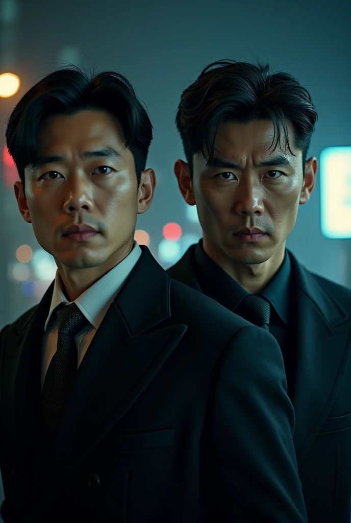 Men, 2, korean, detective, stern face