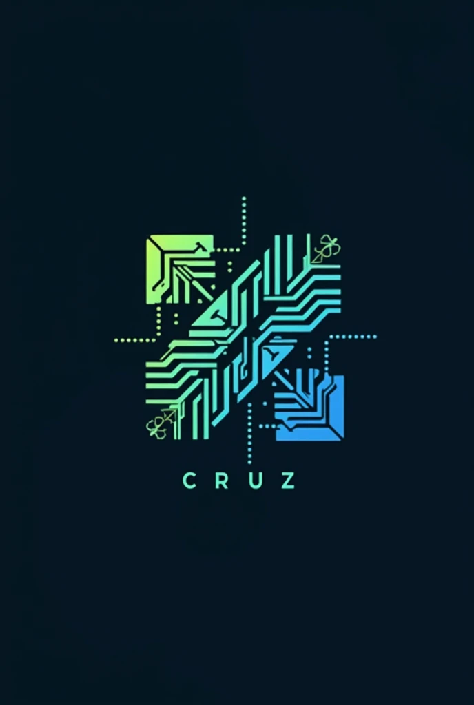 Create a modern and dynamic logo for a YouTube channel named William Cruz. The logo should be fresh and cheerful, reflecting the themes of no-code, low-code, automation, and artificial intelligence. Incorporate sleek, futuristic elements such as circuit lines, abstract shapes, or digital icons. Use vibrant, energetic colors like bright blues, greens, and yellows to convey a sense of innovation and creativity. The design should be clean and minimalistic, ensuring it is versatile and easily recognizable across different platforms.