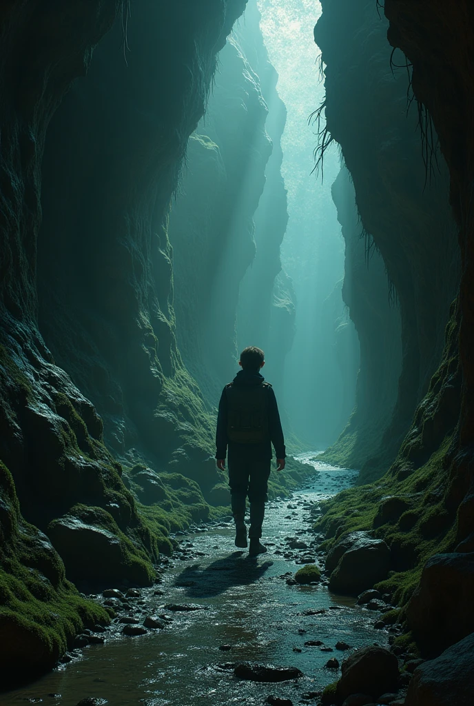 Makes a sequence of images of when they get lost in the tunnels on the journey to the center of the earth. This is for a story that is simple to explain in English.