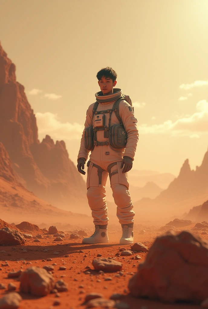 Kim Seokjin on Mars all alone without a helmet