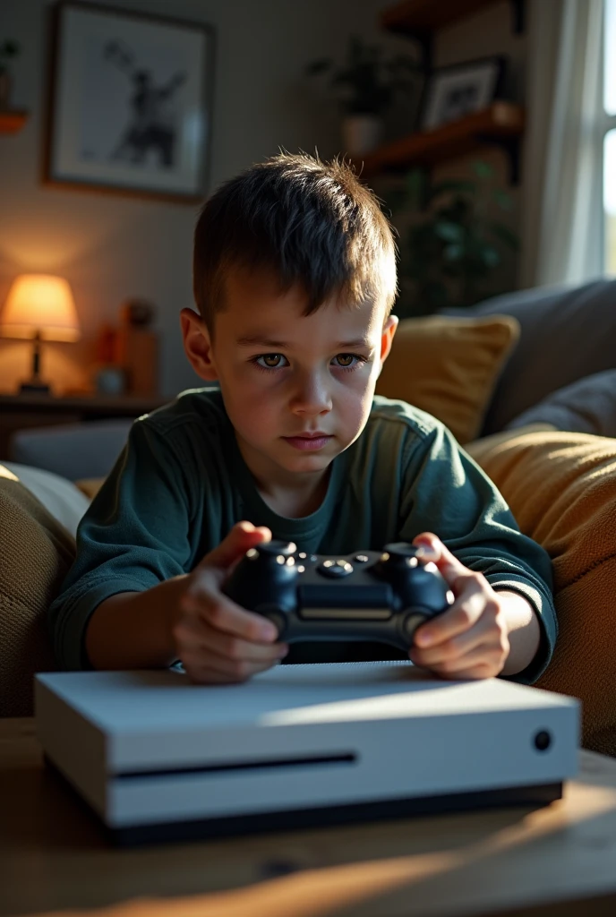 Boy playing Xbox series s
