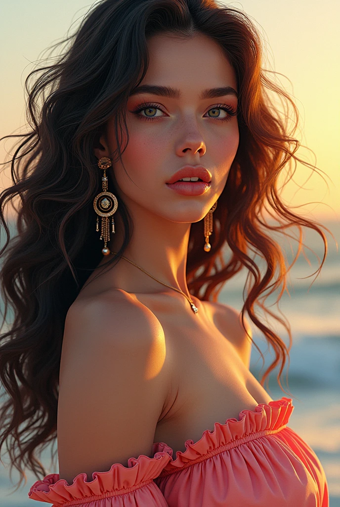 Sexy goddess with big , Outstanding, Ultra HD, realistic, bright colors, Highly detailed, UHD Drawing, Pen & Ink, perfect composition, Beautifully detailed, incredibly detailed octane renders are gaining popularity on artstation., 8k Artistic Photography, photorealistic concept art, Soft, natural lighting in the cinema