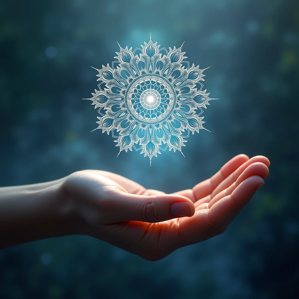 mandala, hand grabbing mandala , generative Art