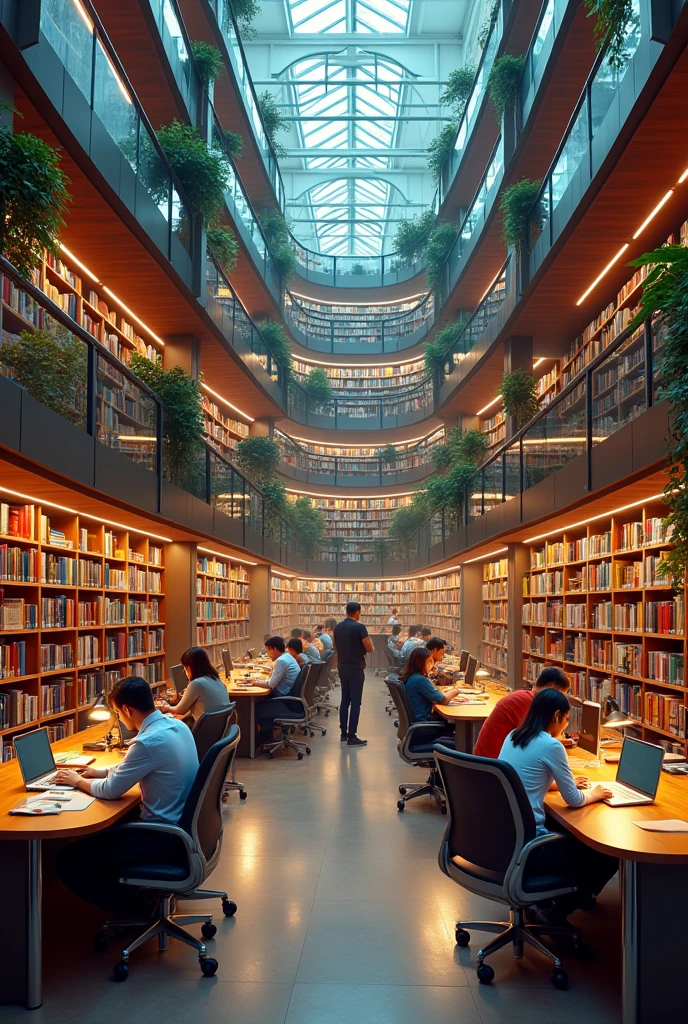 Company with name library with books, lively