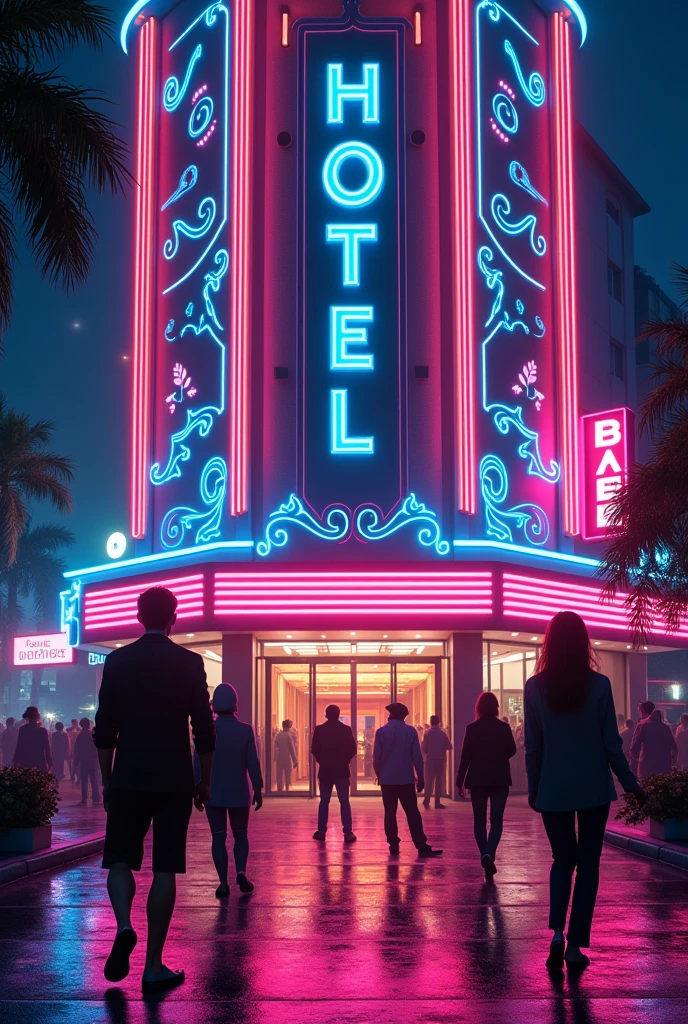 Hotels with neon lights