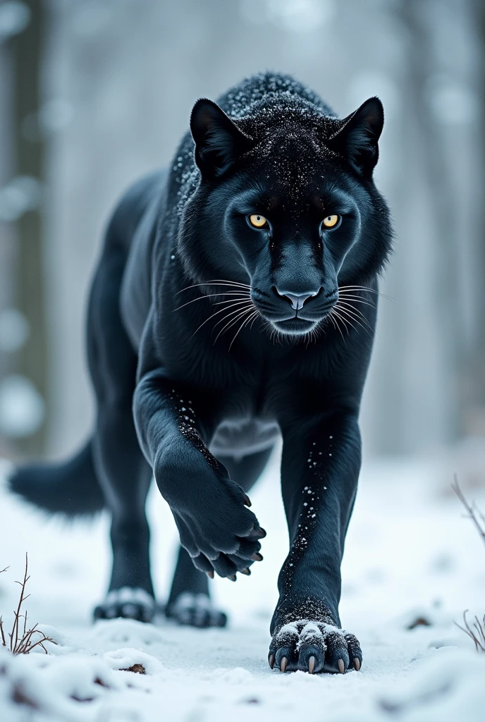 Panther and white wolf hybrid