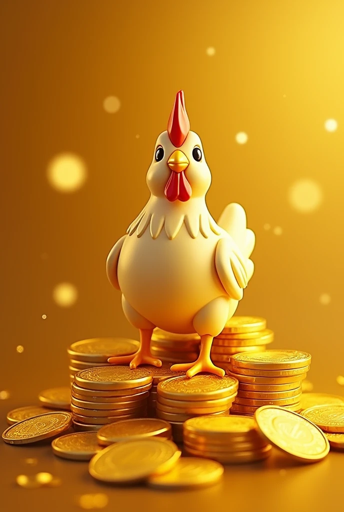 Pile of gold, Gold coins, ((chicken)), Gold coins이 하늘에서 쏟아진다. Dazzling golden, golden light, The Golden Box, Gold Coin,