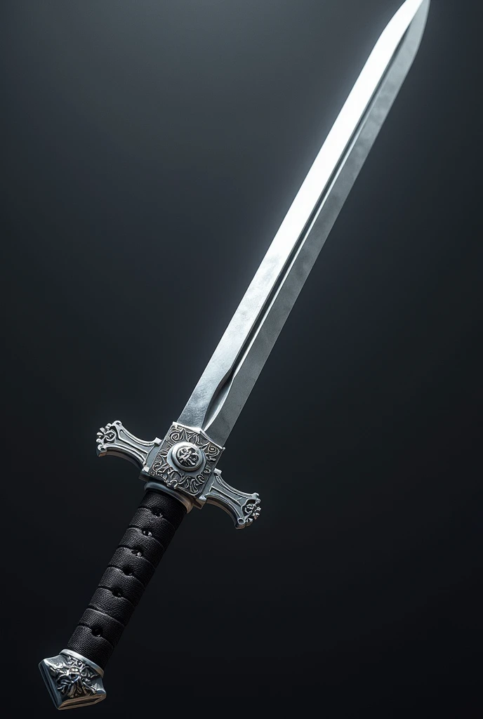 Sword of Truth: A stylized sword with a straight blade . The exclusive color could be a polished silver, that represents truth and justice in the exercise of law, For me, it's the MNAC brand and I'm a lawyer, make it like the Executioner's Sword that the character Hiromi Higuruma from Jujutsu Kaisen has in the manga.