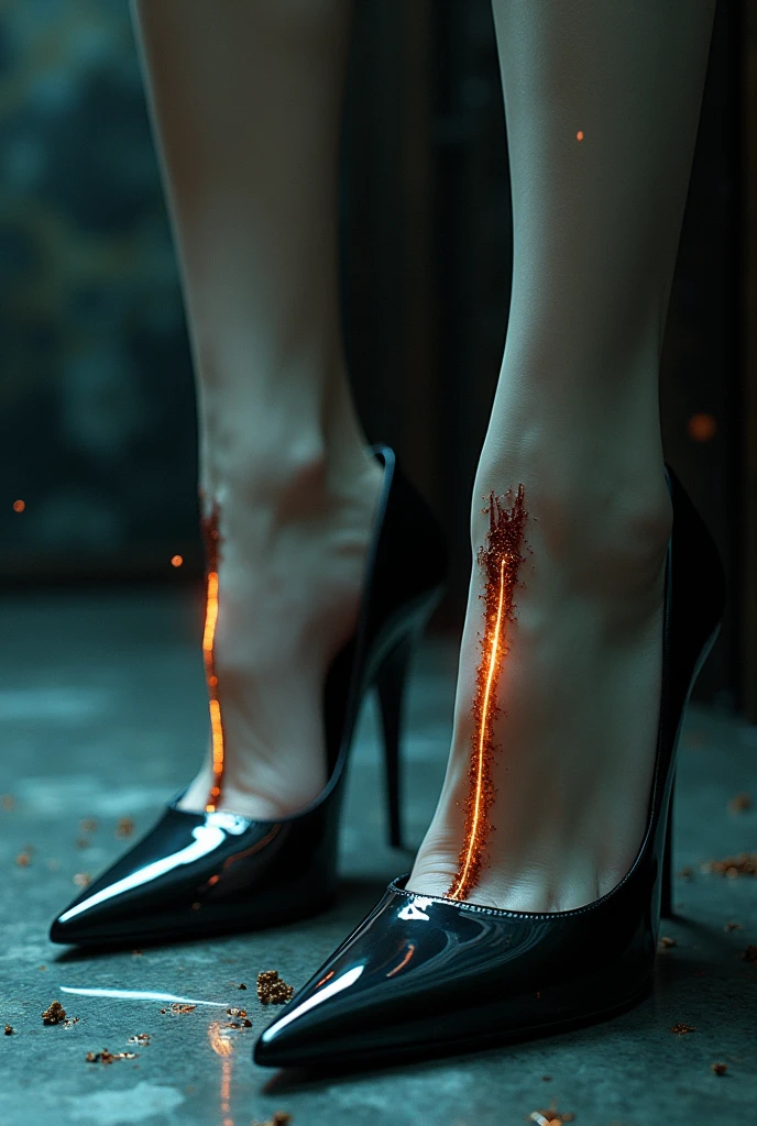 glossy XL stiletto toenails that are venomous