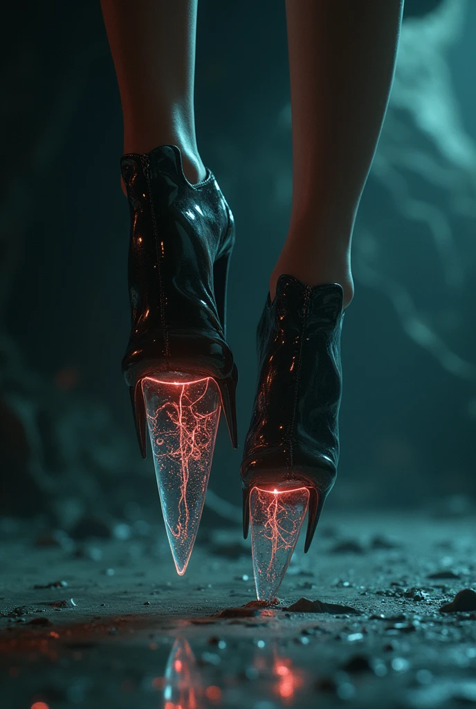 glossy XL stiletto toenails that are venomous
