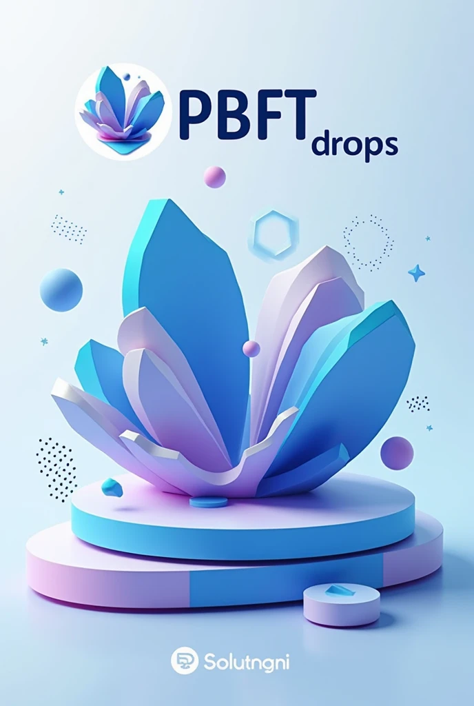 Create an image bearing the writeup "PBFT DROPS" an educational crypto platform. With the slogan "A home for all things DeFi"
