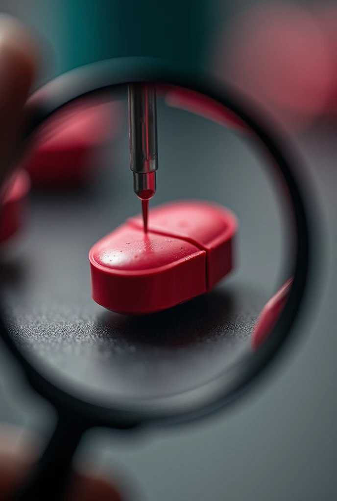 prick a red pill with a needle