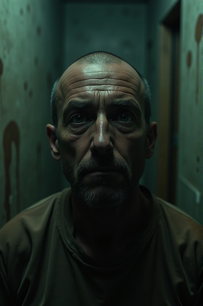 ((best quality)), ((masterpiece)), (detailed), perfect face a mans kill in gas chamber room the man is scared