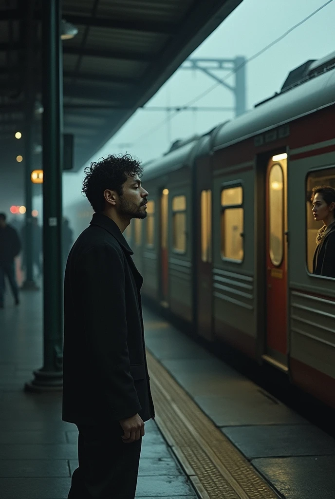 Tu m'as abandonné sur le quai sans regarder derrière toi tu sais que je t'aime moi un homme sur le quai et la femme qui part dans le train qui regarde par la fenêtre au loin