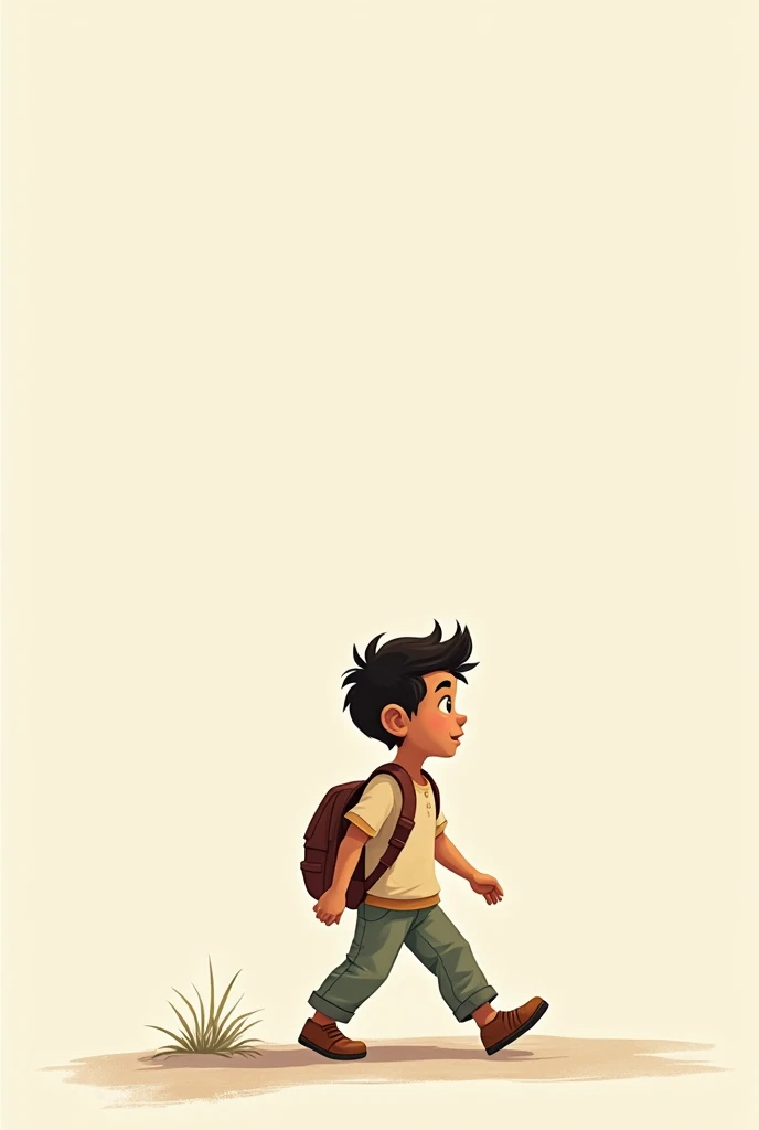 Foreign boy walking step by step in an animated multi-step image walking to the right