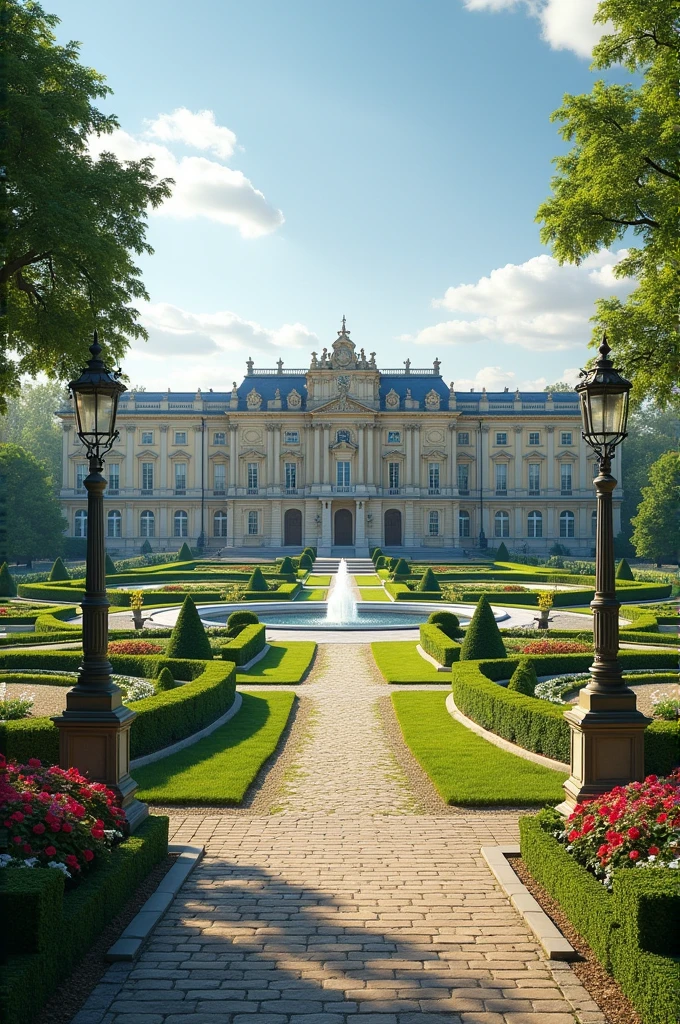 French palace with park in the background