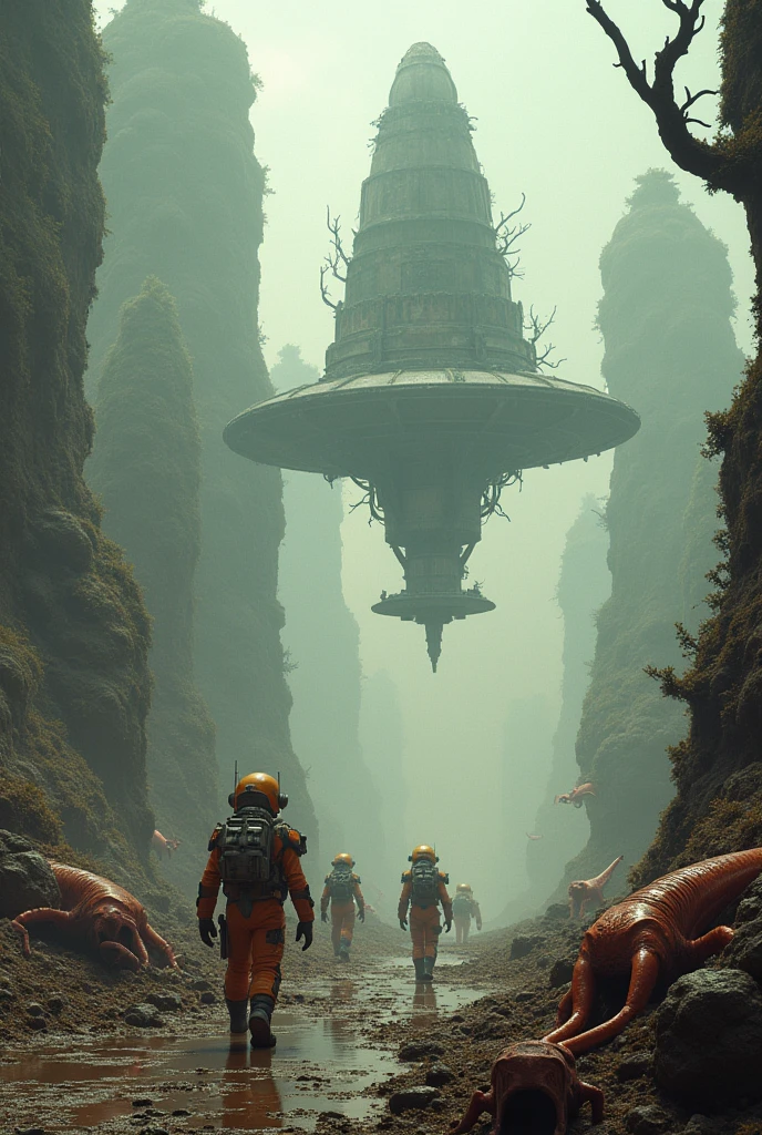 Astronauts crash their ship into a world filled with strange creatures