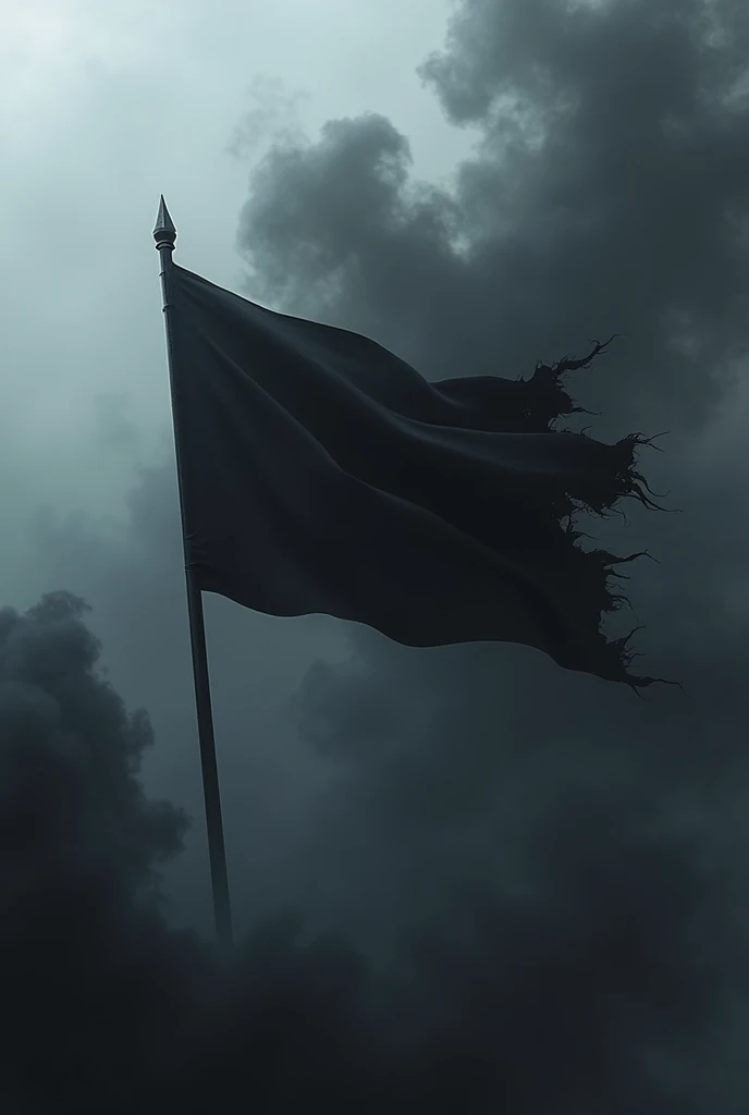 A black colour animation flag in smoke and the name on it mr black flag