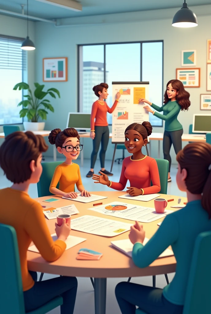 animated work team image