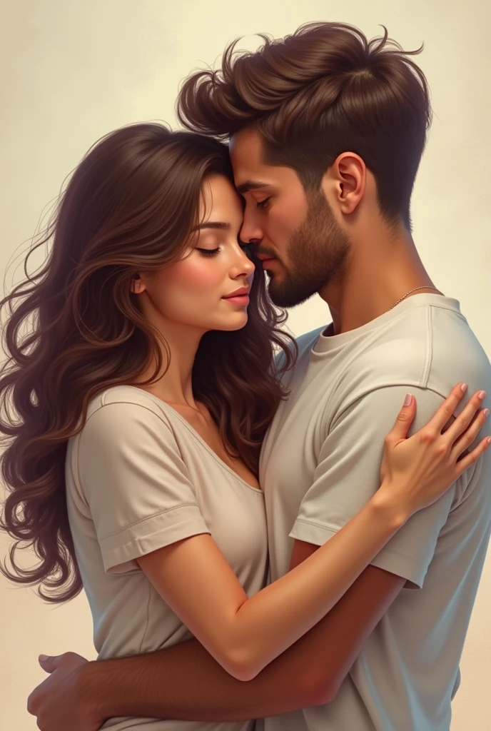 Create a book cover that has two people hugging and that has the title "My world out you"