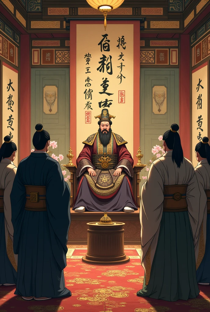 Japanese Emperor, being with the counselors in the year 1800