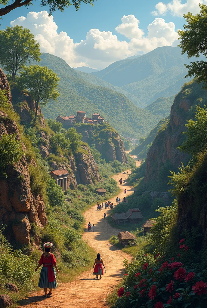 a landscape where you can see the Purepecha civilization and aspects, social cultural, political and economic