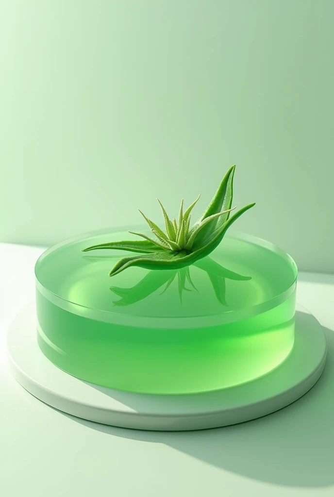 Aloe Vera gel in a round cake