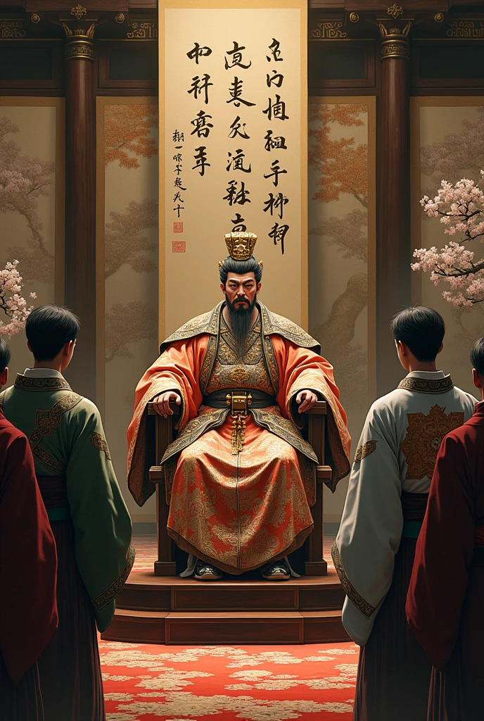 Japanese Emperor, being with the counselors in the year 1800
