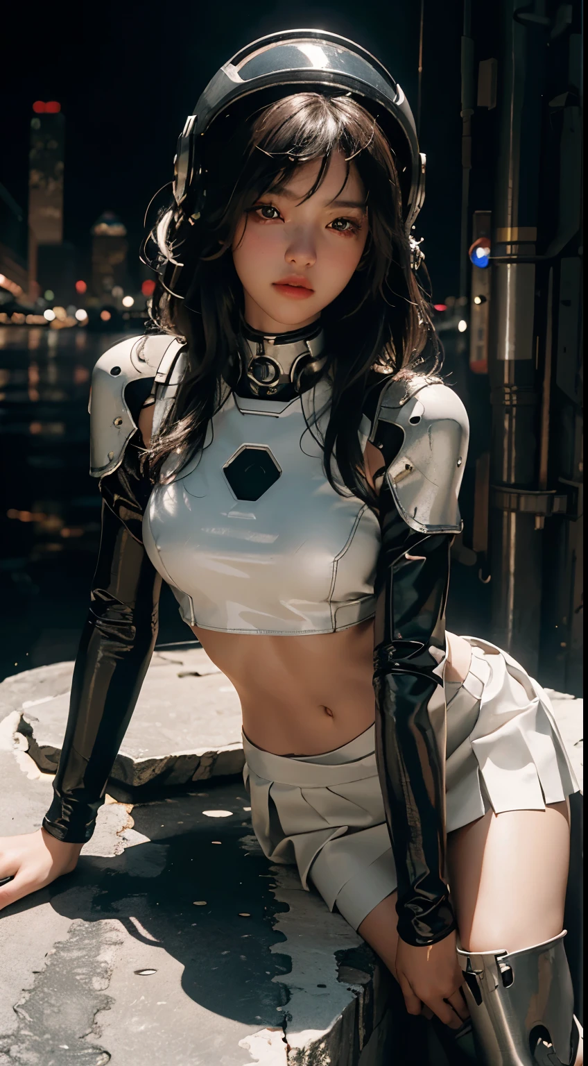 ((Best quality)), ((masterpiece)), (detailed:1.4), 3D, an image of a beautiful cyberpunk female,HDR (High Dynamic Range),Ray Tracing,NVIDIA RTX,Super-Resolution,Unreal 5,Subsurface scattering,PBR Texturing,Post-processing,Anisotropic Filtering,Depth-of-field,Maximum clarity and sharpness,Multi-layered textures,Albedo and Specular maps,Surface shading,Accurate simulation of light-material interaction,Perfect proportions,Octane Render,Two-tone lighting,Wide aperture,Low ISO,White balance,Rule of thirds,8K RAW,
