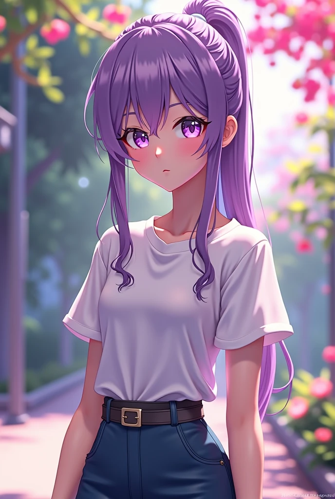 Fond blanc simple,
blanc_À collier_chemise,court_manches,bleu_courts,ceinture, noir_jambières,
violet_Long_cheveux, violet_yeux,cheveux_entre_yeux,queue de cheval,tresser,
1 fille, 20 ans,Jeune femelle,Beau Finger,Beau Long legs,
Beau body,Beau Nose,Beau character design,
perfect yeux, perfect affronter,expressive yeux,équilibre parfait,
regarder le spectateur,(Focus on her affronter),bouche fermée, (innocent_grand_yeux:1.0),(Lumière_sourire:0.3),
art officiel,fond d'écran CG Unity 8k extrêmement détaillé,
éclairage parfait,Coloré, brillant_devant_affronter_Lumièreing,peau blanche,
(chef-d'œuvre:1.0),(meilleur_qualité:1.0), ultra haute résolution,4k,ultra-détaillé,
la photographie, 8k, HDR, haute résolution, absurdes:1.2, Kodak portrait 400, grain de film,
arrière-plan flou, bokeh:1.2, reflet, (vibrant_couleur:1.2),photographe professionnel,
(Beau,grand_seins:1.4), (Beau_affronter:1.5),(étroit_Taille),