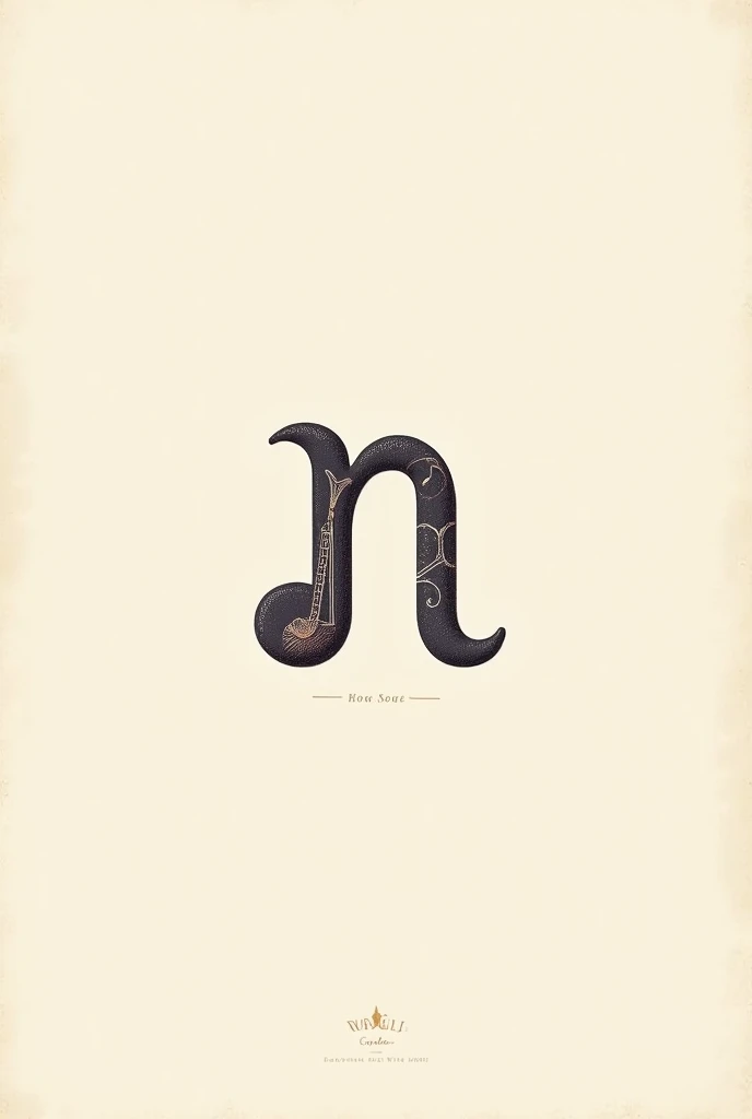 A classic and creative musical note with the letter N