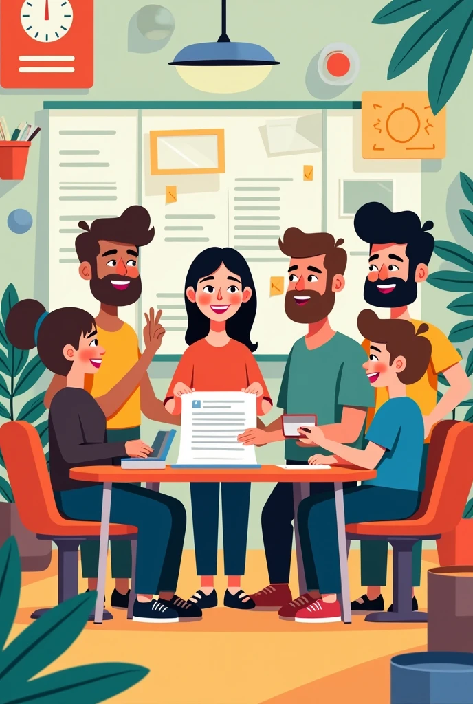 image of a cartoon work team
