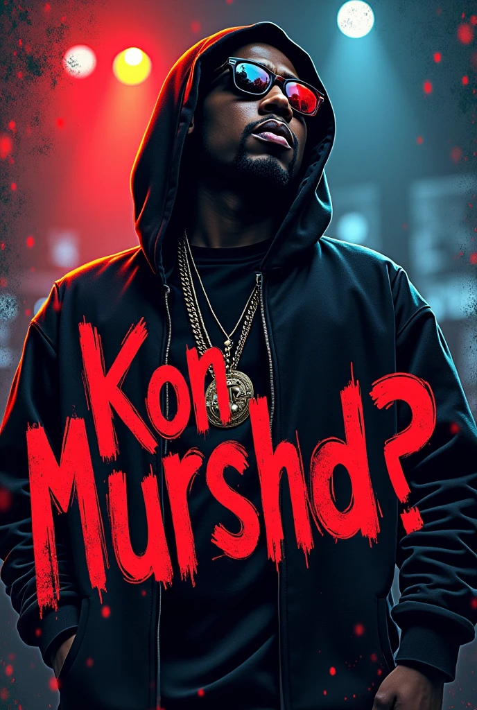 Create Mobile wallpaper Rap cover  name as text on Rap cover Kon Murshid?