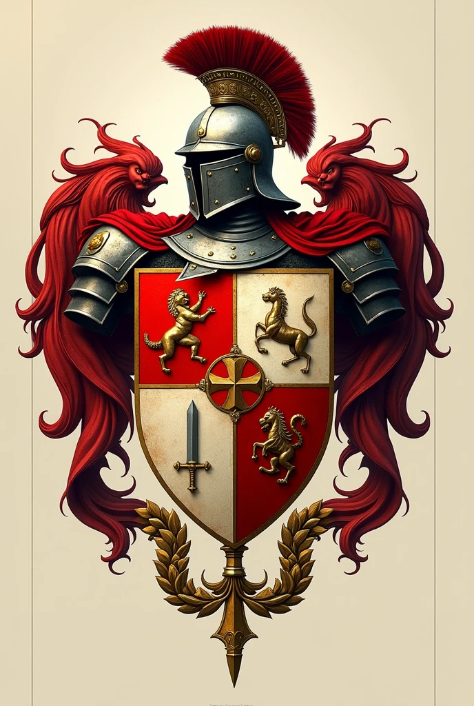 A coat of arms for a family named after legionaries with ratio 1:1