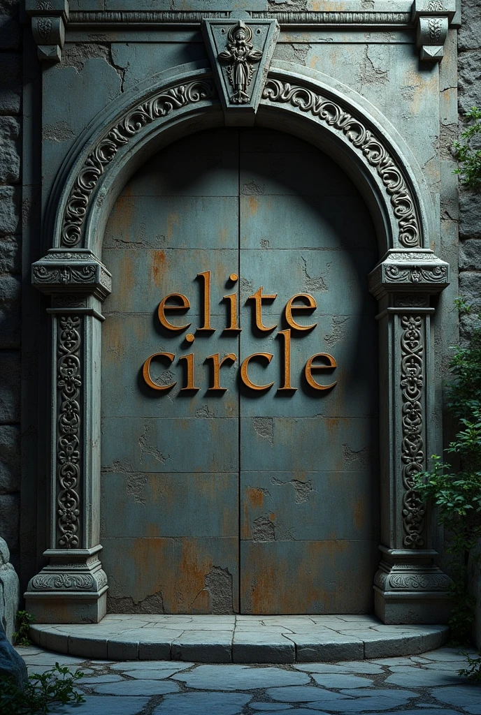 The word elite circle engraved in a wall