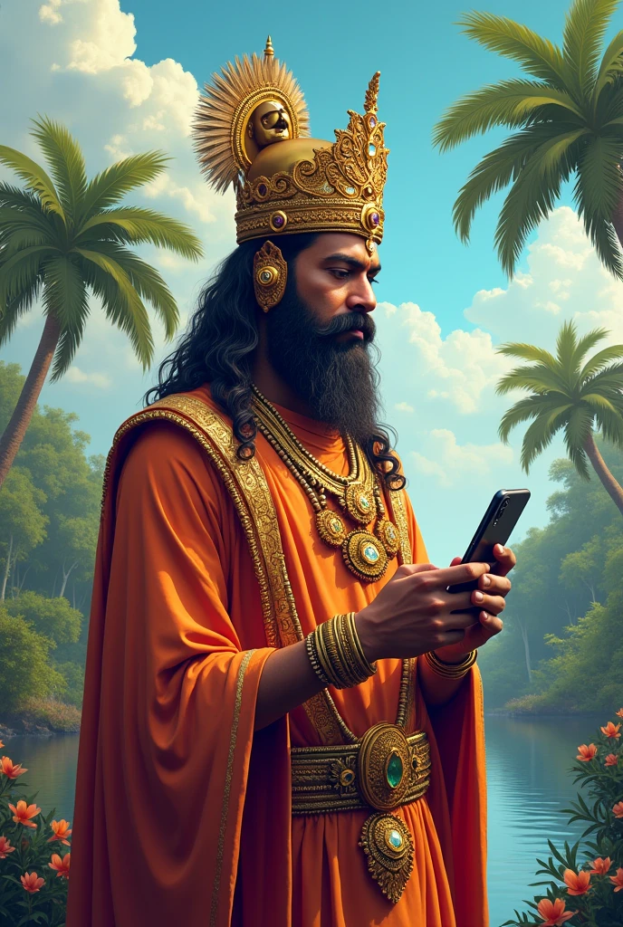 Kerala king Maveli using mobile accessories