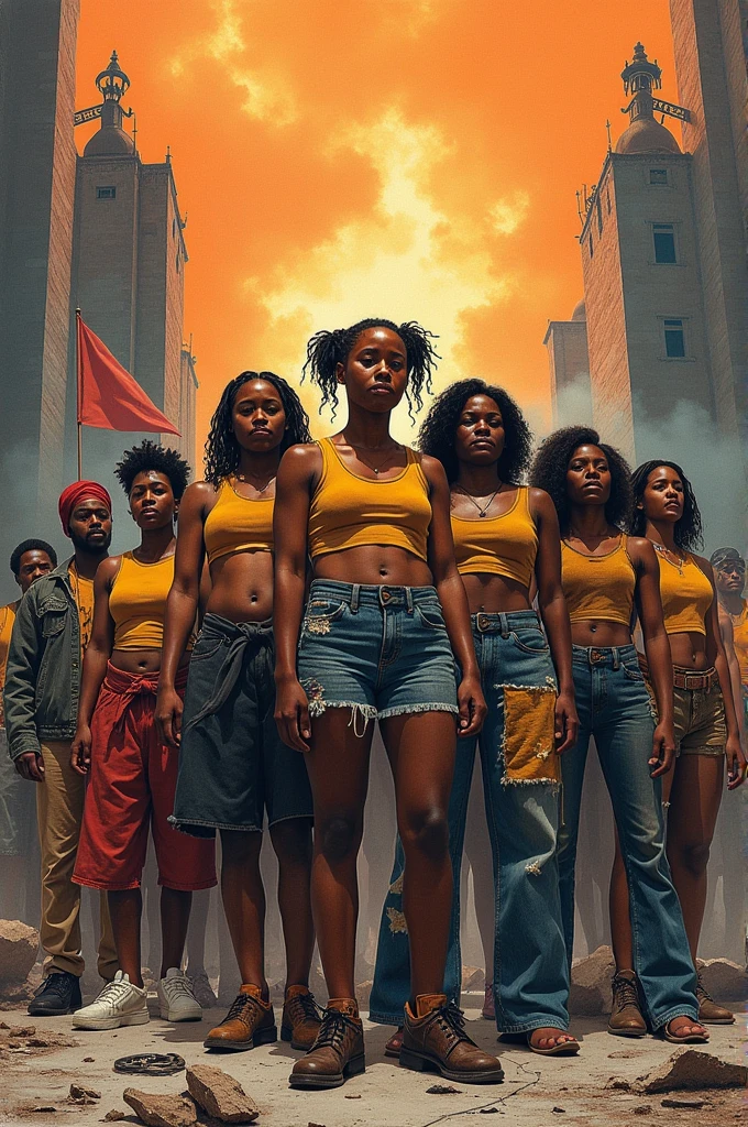 Create a drawing that shows the fight against inequality