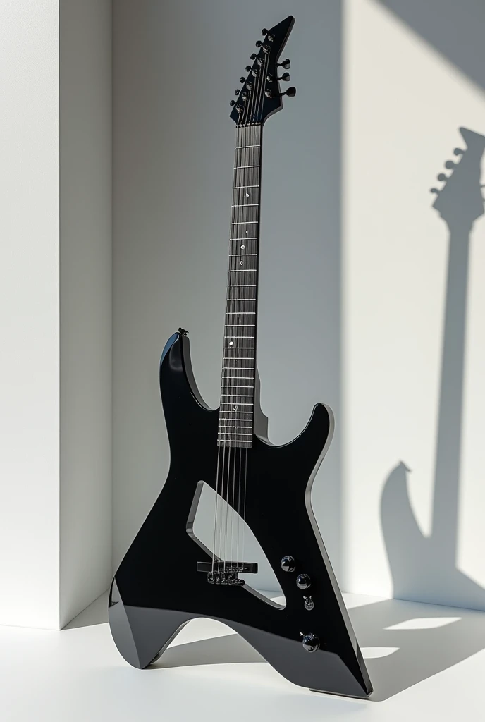 A guitar in the shape of the letter N
