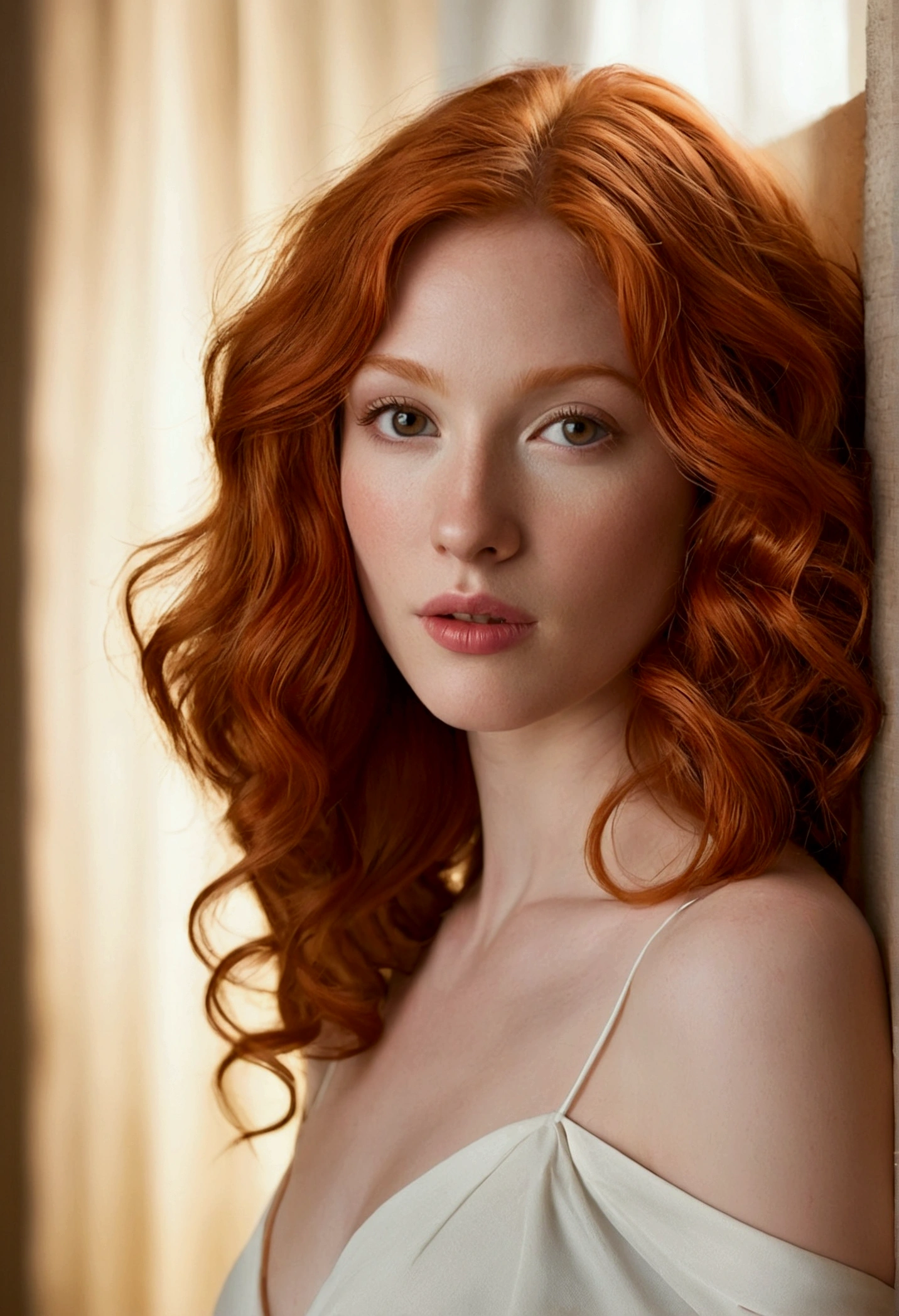 Young redhead with round breasts