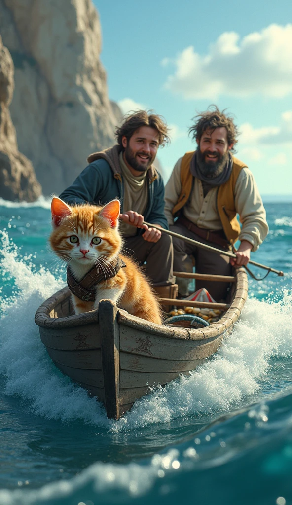 upright,3d,kitten,Dirty clothes,Homeless,3d,Men and driving,Journey、Ocean,Treasure Chest,