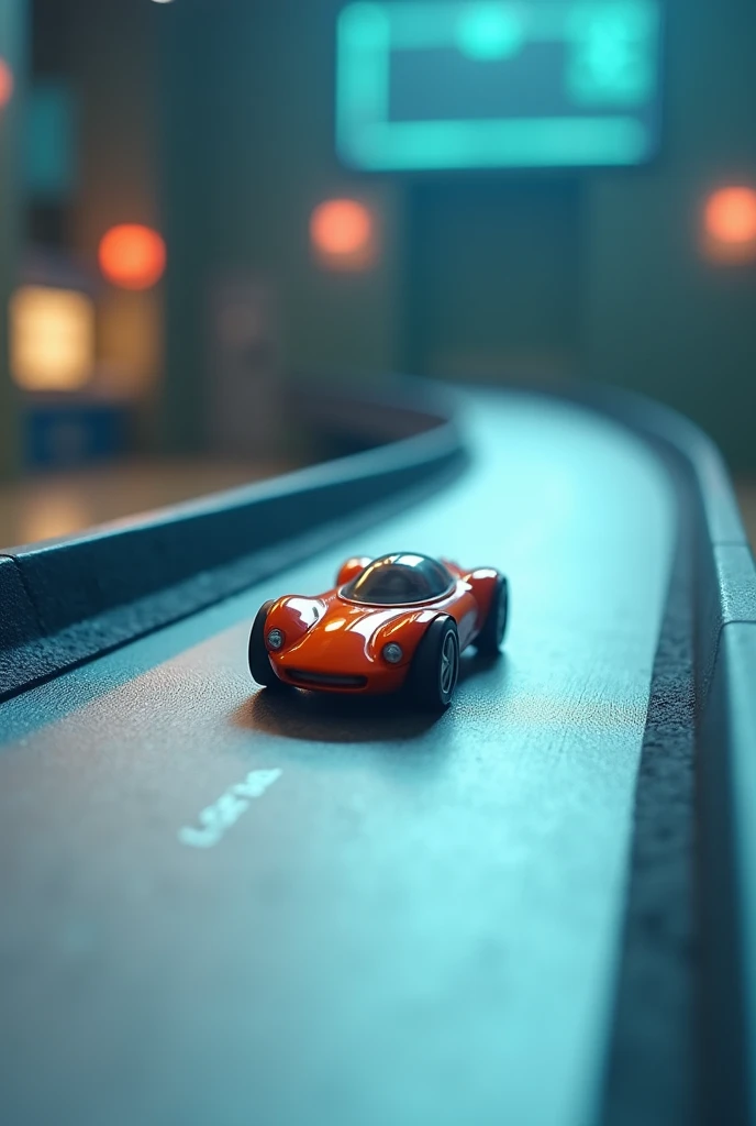 an experiment where a toy car is going down a slope