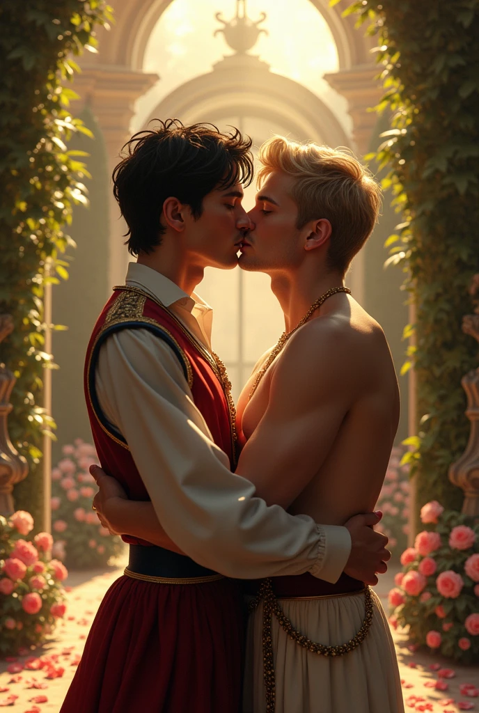 A prince kissing another gay prince