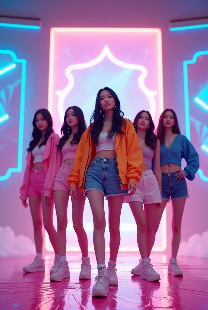 Kpop girl group, five members, differentiated global cute hip-hop concept