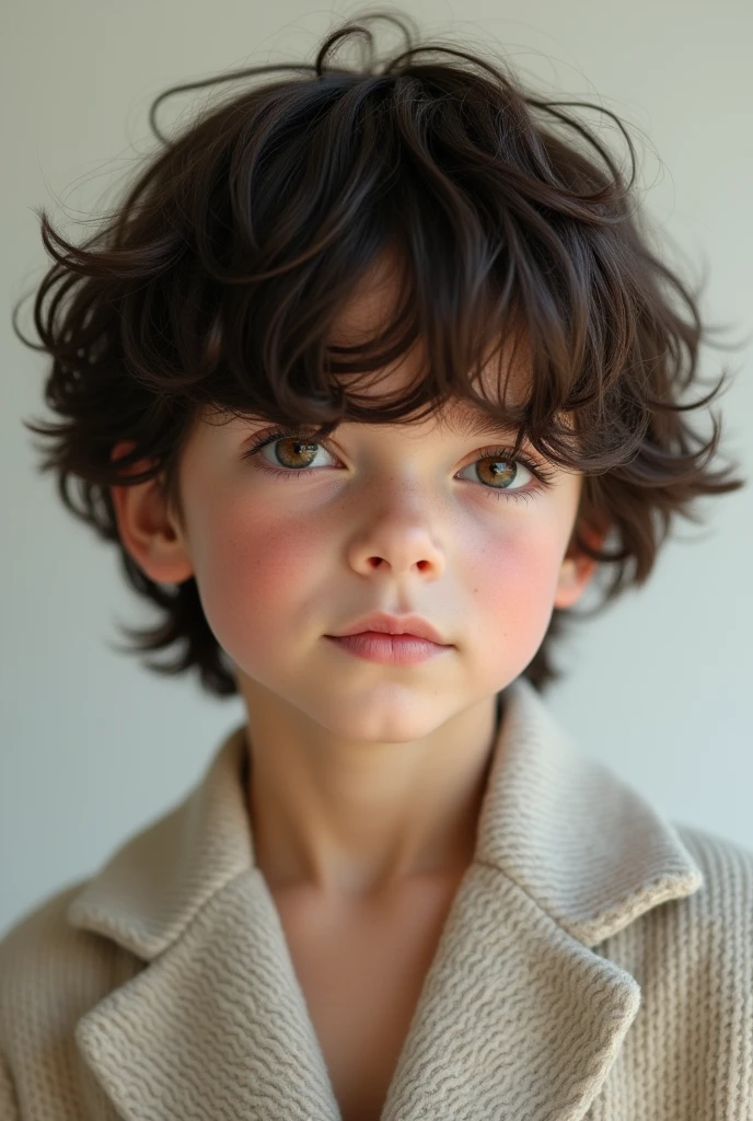 Create a boy with lots of style and beautiful hair with realistic bangs