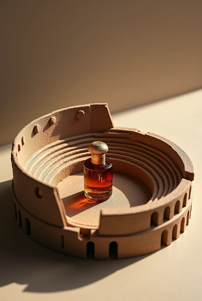 Create a Roman themed perfume, the example object is the coliseum, An ashtray in the shape of the coliseum is sold with this perfume., but in its center it is possible to fit the perfume.
