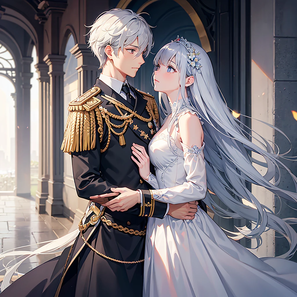 จักรพรรดิromeันคอนสแตนตินมหาราช((Black-haired man,blue eyes)). The great emperor and the beautiful woman named Serdika((White-haired woman,blue eyes)),Face details, High Definition Details, beloved by the จักรพรรดิromeันคอนสแตนตินมหาราช. Happy couple. The bond of eternal love. Mutual love. Pure Love. romantic, sunset, Only return, Realistic, fresh breeze of early summer.“romeของฉันคือเซอร์ดิกา” ด้วยความรัก.rome.งดงามและmelodic. Amazing. With admiration for Sofia, Bulgaria.epic. melodic.Amazing , View background. in the city. It's so beautiful.. high resolution. High quality. high resolution. digital art. It's so beautiful.. high resolution. High quality. high resolution. digital art.
