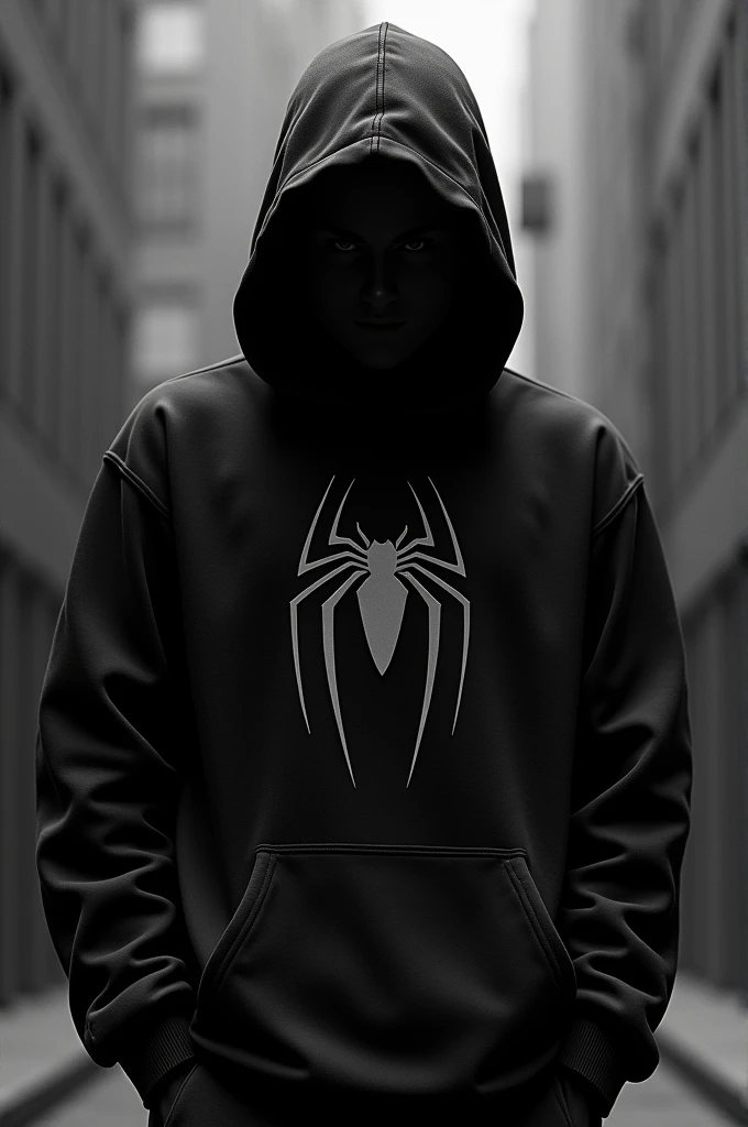 Spiderman black and white hoodie