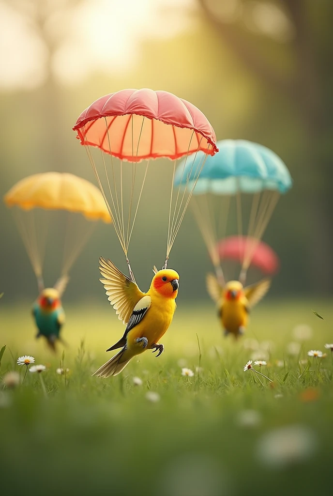 Generate images of Cockatiels using parachutes on a cell phone's front camera