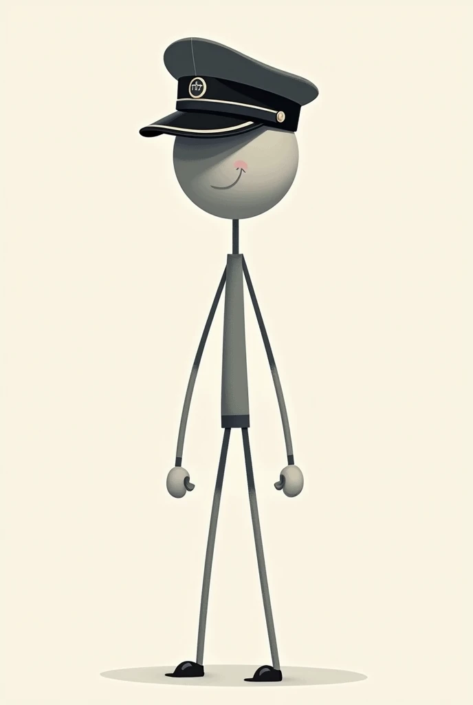 Antro Stick figure with a military cabet hat