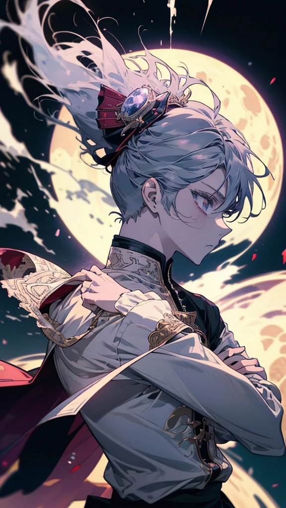 Standing in front of a full moon、Man with sword in hand, Anime Epic Artwork, Anime Wallpaper, hd Anime Wallpaper, Spectacular anime style, Killua＝Zoldyck, Profile photo, Profile phototure, advanced Digital anime art ”, Digital anime art!!, Anime HD Wallpaper, 4K Manga Wallpapers, HDAnime Wallpaper, 4KAnime Wallpaper
